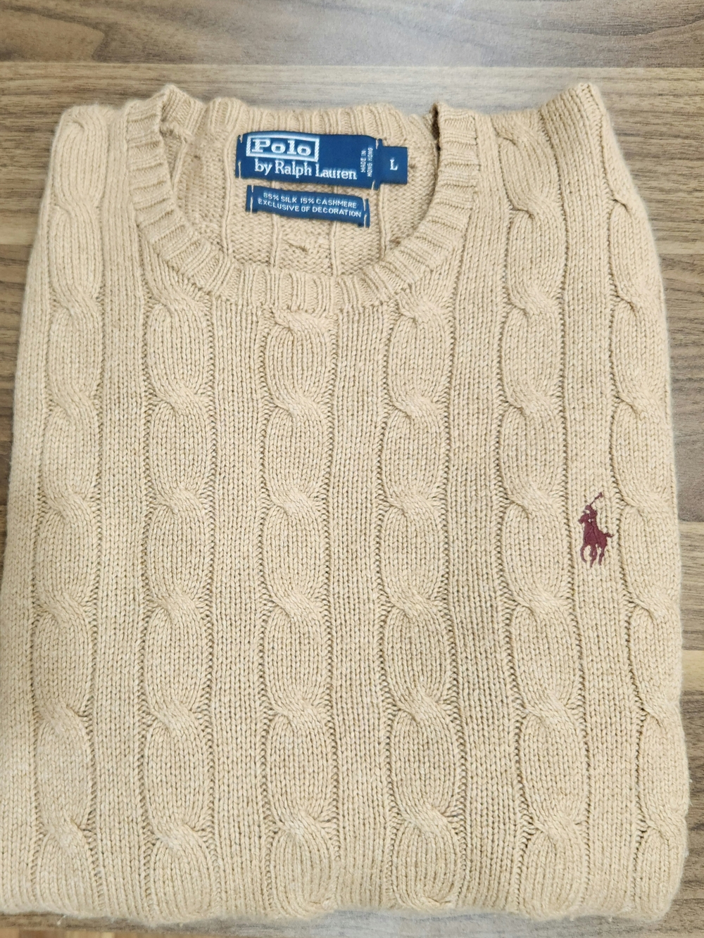 Polo by Ralph Lauren Men’s Cable Knit Crewneck Sweater - Beige